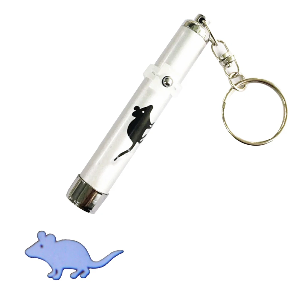 Портативный креативный Забавный светодиодный лазерный указатель для кошек, обучающий игрушечный светильник для питомцев, ручка с яркой анимацией, аксессуары для мыши и теней - Цвет: Серебристый