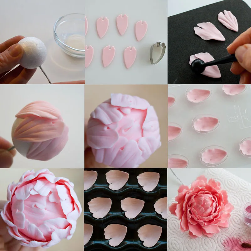 4pcs/set Stainless Steel Peony Flowers Petal Cookie Cutter Mold Pastry Mould Sugarcraft Cake Decorating Tool Cake Tool