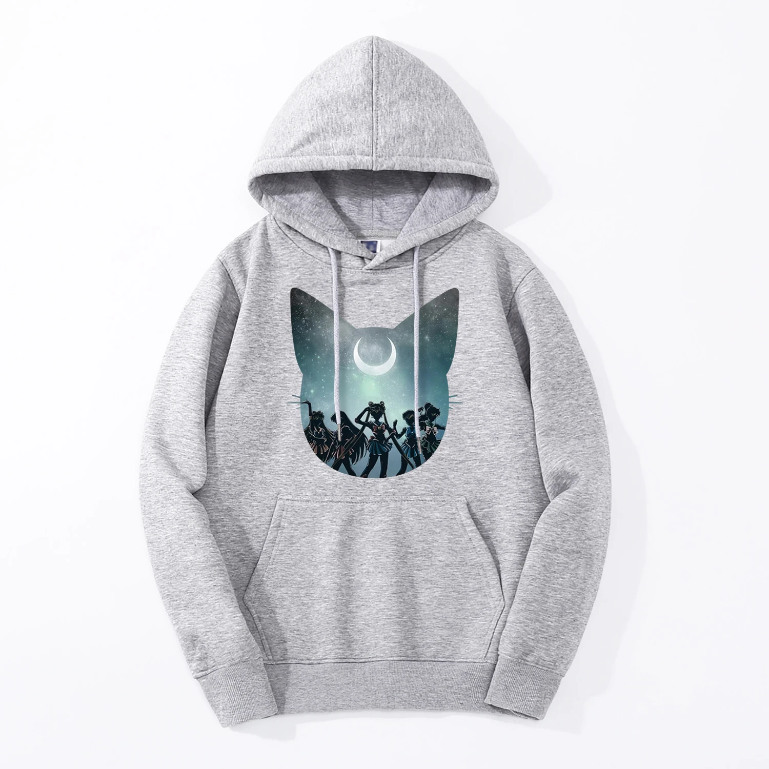 

2019 Spring Winter New Funny Sailor Moon Japanese Anime Hoodie Men Sweatshirt Men Warm Fleece Hooded Harajuku Fitness Sportswear
