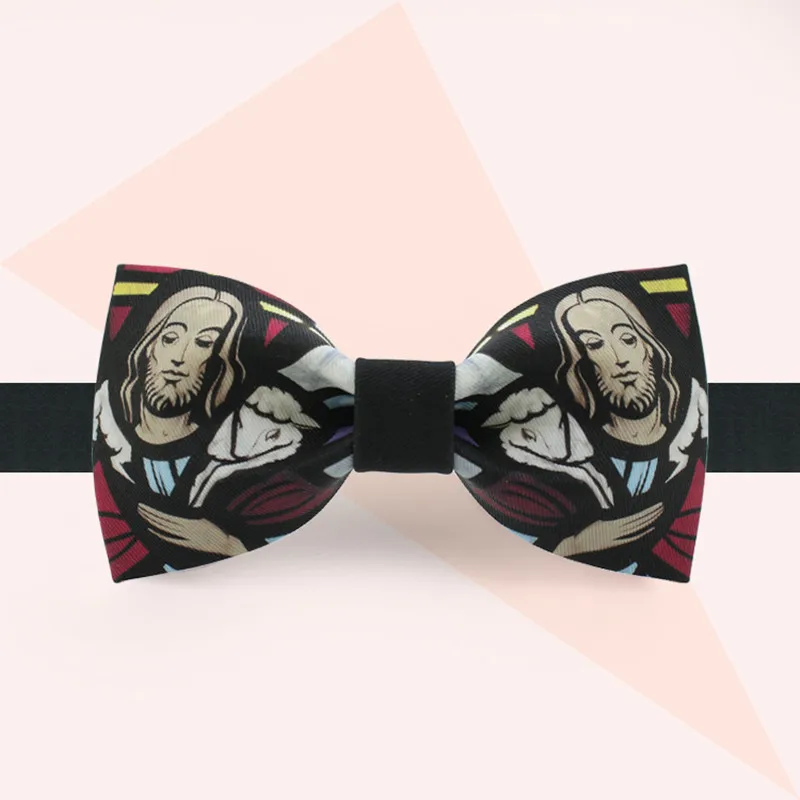 

Halloween Bow Tie Adjustable Size With Gift Box Jesus Printed Party Ties Christmas Day Gift Branded Design Butterfly Brand Bow