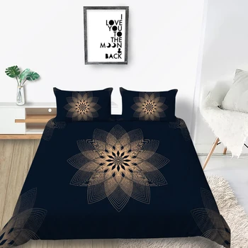 

Classical Bedding Set King Size 3D Geometric Black Floral Duvet Cover Queen Twin Full Single Double Unique Design Bed Set