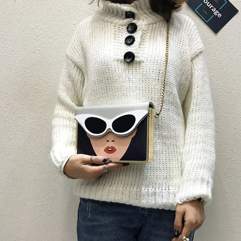 

Bolsas Feminina Sale Unisex Modeling Small Bag 2018 New Female Personality Fashionable Chain Single Shoulder Oblique Spanning
