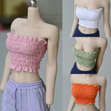 

1/6 Scale Female Tube Top Vest Fashion Boob Pleated Design Top Clothing Model Toys For 12" Figure Body Doll