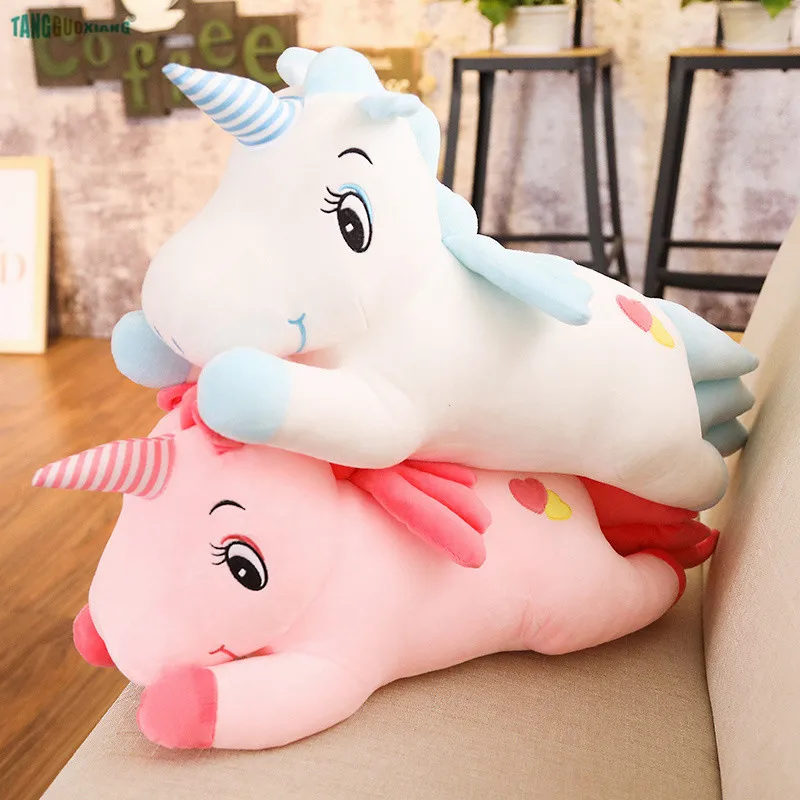 60-100 см Kawaii набивной единорог плюшевые животные мягкие детские плюшевые игрушки для девочек рождественский подарок, диванная подушка детские игрушки для сна