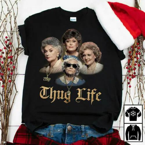 Золотая Футболка для девочек с принтом Thug Life Мужская футболка унисекс летняя