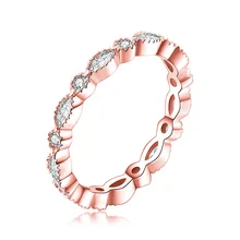 Элегантное 925 пробы Серебряное кольцо для женщин, модное ювелирное изделие круглой формы, кубический цирконий, драгоценный камень, кольца для свадебной вечеринки, подарок, розовое золото