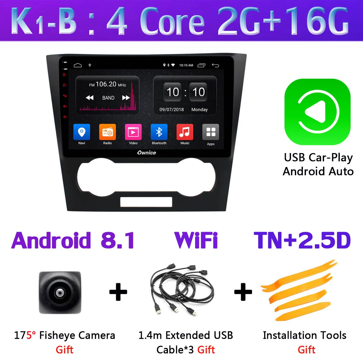 K1-B-CarPlay Панорамная камера 360 ° 4G LTE 8 ядерный Android 9,0 4G+ 64G gps радио SPDIF DSP CarPlay Автомобильный плеер для Chevrolet Epica 2006-2012 - Цвет: K1-B-CarPlay