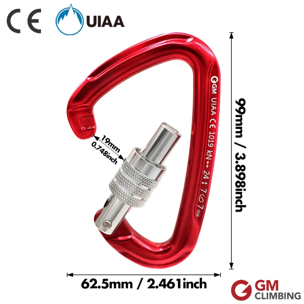 GM CLIMBING 30kN Micro Rotator Climbing Rope Swivel and 24kN D Locking Carabiner for Climbing Arborist Backyard Swing