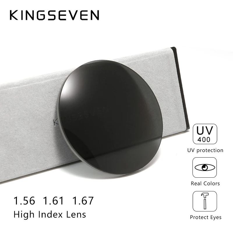 

KINGSEVEN Radiation Prescription SeriesGray Brown Lens 1.56 1.61 1.67 CR-39 Resin Aspheric Myopia Presbyopia Optical Lens