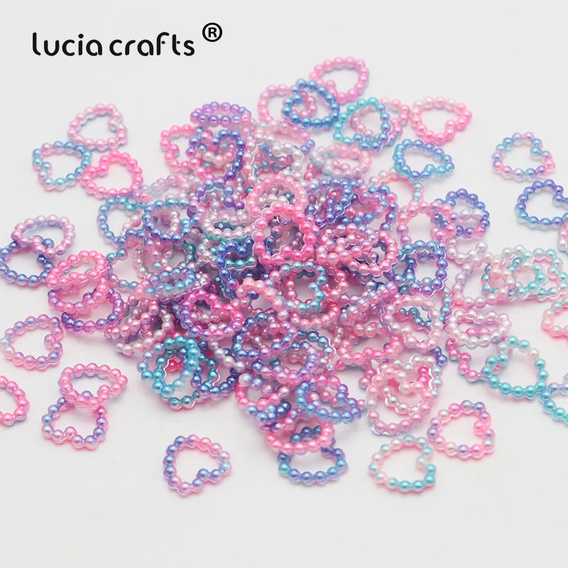 100pcs 11mm Heart Shaped AB Color Imitation Pearls Loose Beads DIY Jewelry Crafts Phone Scrapbook Sewing Grament Decor 005008108
