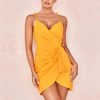 

2019 Newest Celebrity Party Bodycon Dress Women Spaghetti Strap V-Neck Sashes Sexy Nightclub Dress Women Vestidos Wholesale