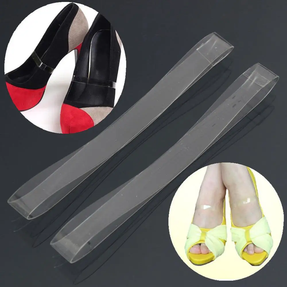Аксессуары для обуви, невидимые эластичные силиконовые прозрачные шнурки для обуви на высоком каблуке, открытые туфли на шнурках, 1 пара - Цвет: Transparent