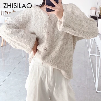 

Women Knitted Sweaters Cardigan Solid Thick Warm Sweater Mujer Winter 2019 Poncho Oversized Cashmere Sweater Sueter Mujer
