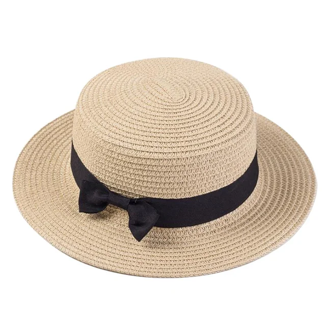 Summer Hats For Women Sun Hat Beach Ladies Fashion Flat Brom Bowknot Panama Lady Casual Sun Hats For Women Straw Hat 1