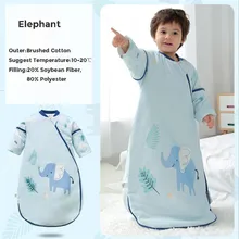 

0-3 Years Autumn Winter Cotton Baby Sleepsack Detachable Sleeve Baby Anti-Kicking Quilt Infant Kids Children Baby Sleeping Bag