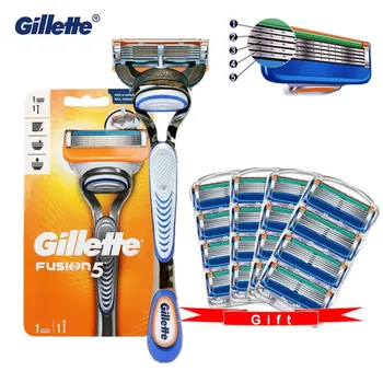 

Original Gillette Fusion 5 Men Manual Shaving Machine Safety Razor Holder Face Shaver Cassettes Razor Blade Replacebale Blades