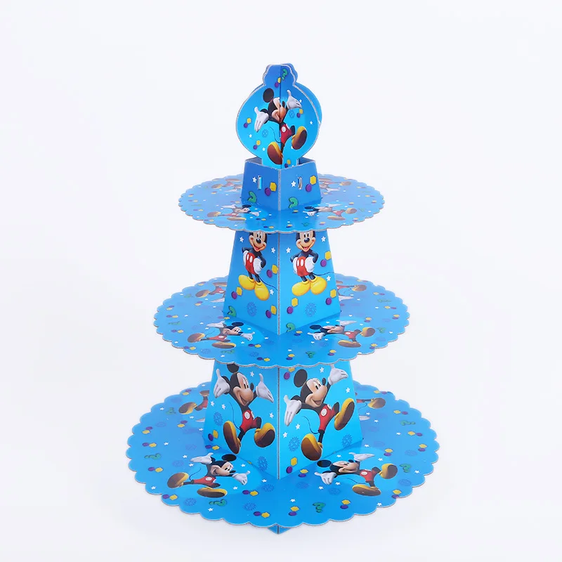1set Minnie Mickey Mouse Cake Stand 3 Layers Wedding Cake Plate Stand Dessert Placed Tool Wedding Birthday Party Cupcake Holder
