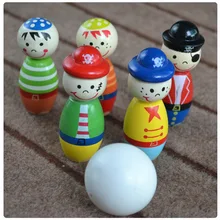 Детская фитнес-игрушка деревянные образовательные игрушка пиратский Боулинг