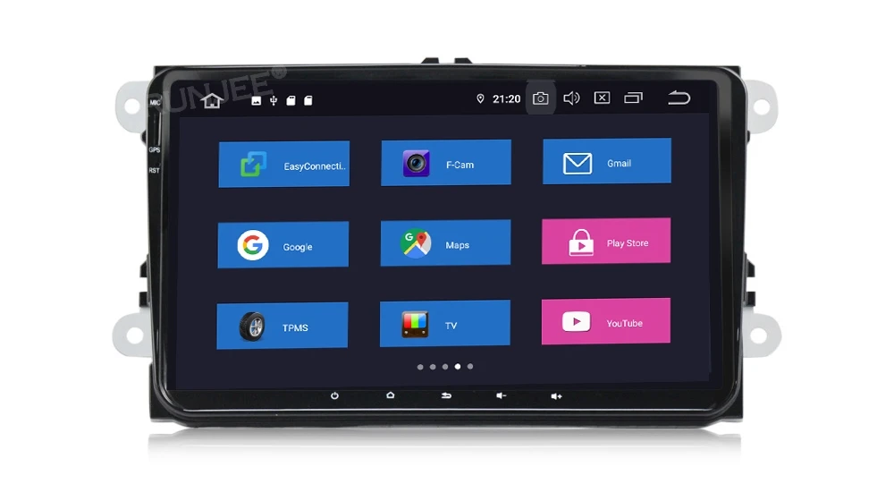 Discount RUNJEE Android 9 PX6 Car DVD player 4GB 64GB For VW/Volkswagen/POLO/PASSAT/Golf/Skoda/Octavia/Seat BT WIFI DAB 8