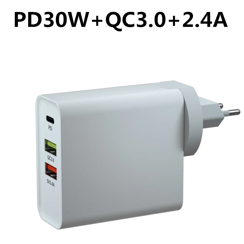 PD 48 Вт Быстрая зарядка QC 3,0 4 usb type C зарядное устройство для xiaomi 10 9 Apple Mac Phone 11 Pro Airpower зарядное устройство - Тип штекера: PD3.0 3USB