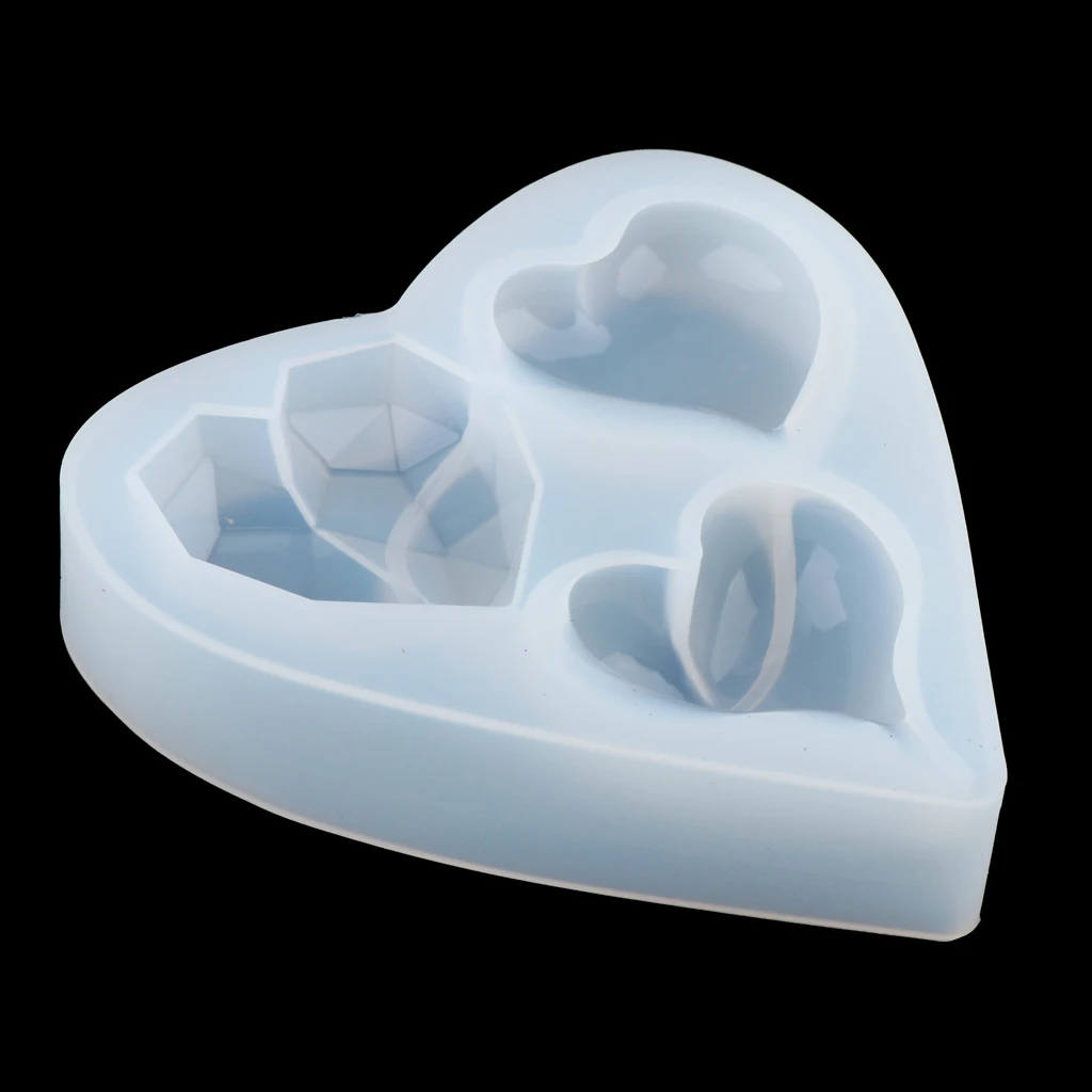 Heart Silicone Ornaments Mold Resin Casting Mold Jewelry Making Mould Tools