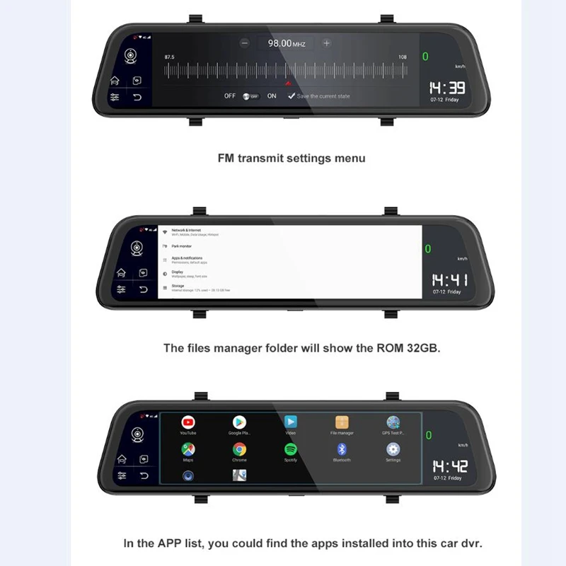 Camlive 1166 zoll 4G Dash Cam Android 8.1 Auto Spiegel Dvr Kamera RAM2G ROM32G GPS Navigation Video