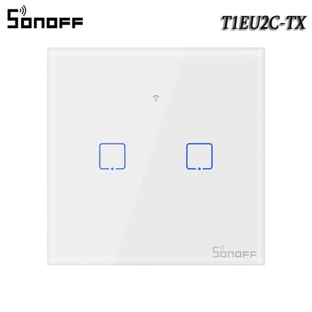 T0/T1/T2/T3 EU 1/2/3 Gang WiFi Smart Wall Touch Switch Smart Home Remote Control Via Ewelink APP/RF433/Alexa Voice/Touch