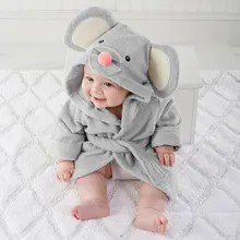 Cute Winter Long sleeve bath towel bathrobe wrap Cartoon baby toddler hooded Full Cute Nightwear Unisex bathrobe