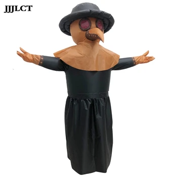 

New Adult Inflatable Plague Doctor Costume Fancy Medieval Steampunk Cosplay Bird Mask Beak Mask Prop Halloween