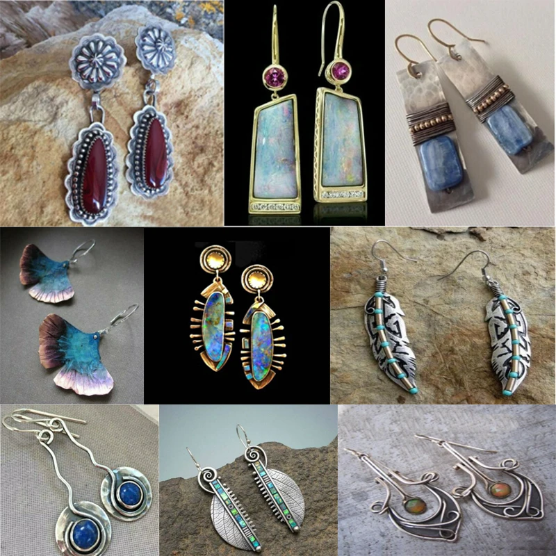 Женские винтажные серьги подвески в богемном стиле|Серьги-подвески| |