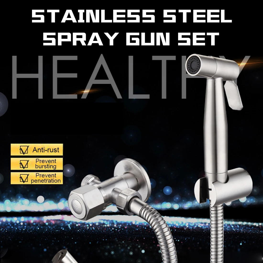 

Handheld Hygienic Shower Portable Bidet Sprayer Gun Stainless Steel Toilet Seat Bidet Home Hand Held Spray Toilet Bidet Set