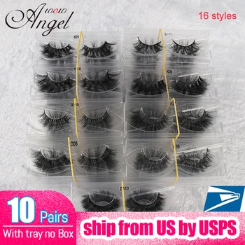 

WOWANGEL 16 Style Wholesale 10 Pairs No Box 3D Mink Hair Fake Dramatic Volume Eyelashes Soft Fake Eyelashes Extension Makeup