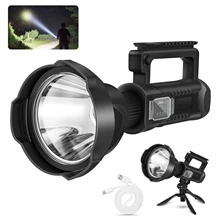 

Rechargeable P70 Spotlight Flashlight High Lumens 100000 Super Bright Led Searchlight 4 Modes IPX5 Waterproof Work Lights