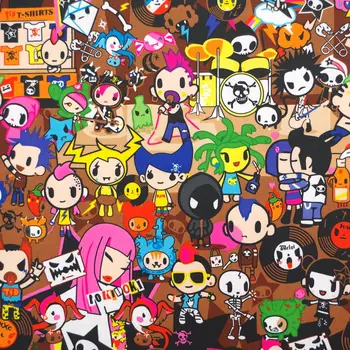

1 yard Polyester/PVC coated Waterproof Fabric for bag, Concert, baby, animal, Cartoon caractor (width=140cm)