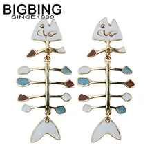 G014 BIGBING ювелирные изделия Модные золотые белые рыбья кость серьги-гвоздики женские серьги модная Ювелирная серьга хорошее качество