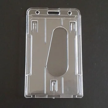 

Portable Transparent Double SideWork Card Holder Badge Multi-use Portable Transparent Practical Hard Plastic Durable