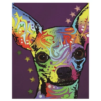 

Full Round Drill 5D DIY Diamond Painting "Colorful dog" 3D Embroidery Cross Stitch Home Decor Gift