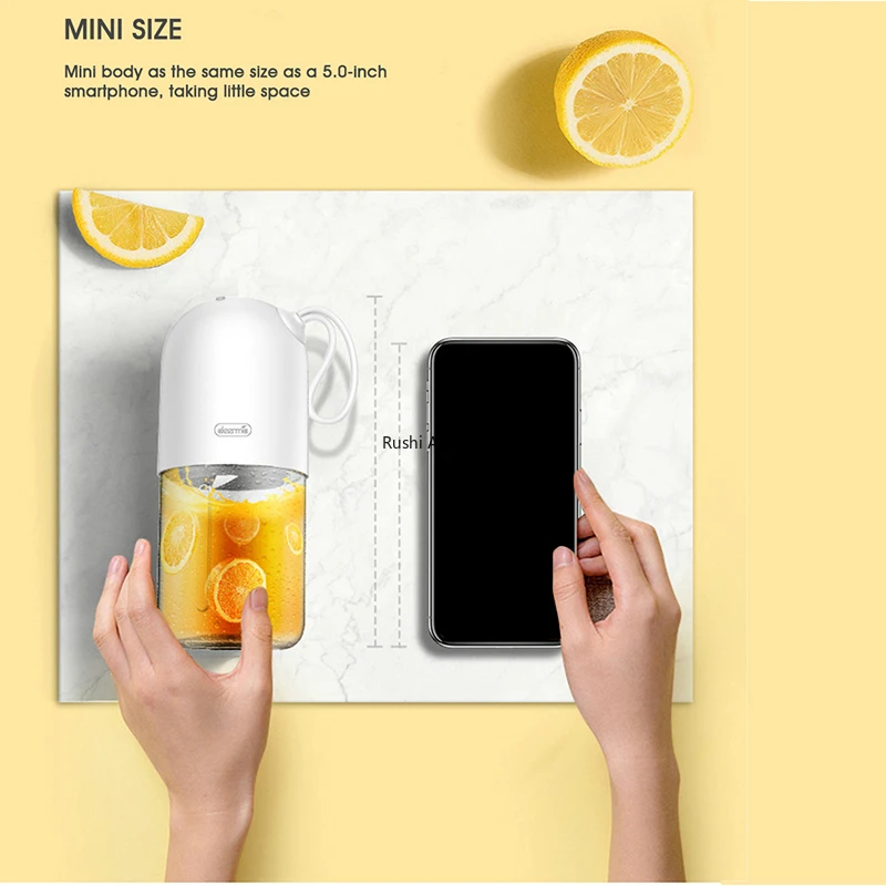 Xiaomi Deerma, 300 мл, портативная электрическая соковыжималка, многофункциональный мини-блендер, беспроводной USB Перезаряжаемый стакан для сока, резка, Миксер для путешествий