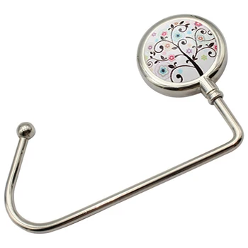 

Round Purse Hook Zinc Alloy Portable Gift Mini Hand Bag Convenient Non Slip Pad Accessories Straight Table Holder Hanger