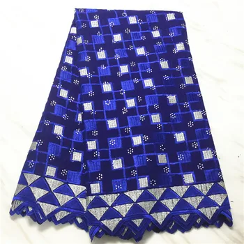 

african blue Swiss Voile Lace In Switzerland high qualtiy Swiss Voile Lace cotton fabric lace For women