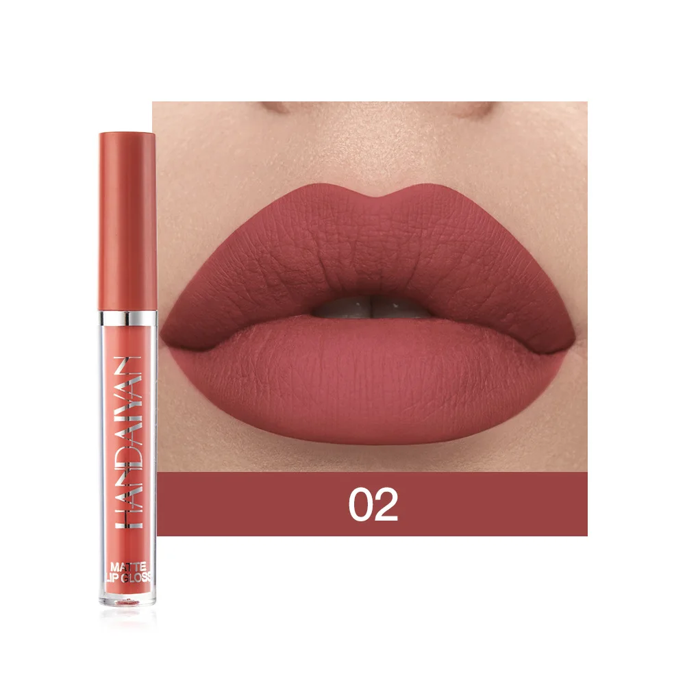 Impermeável Matte Hidratante Profissional Lip Gloss Maquiagem, Moda Lip Cosméticos, 12 Cores