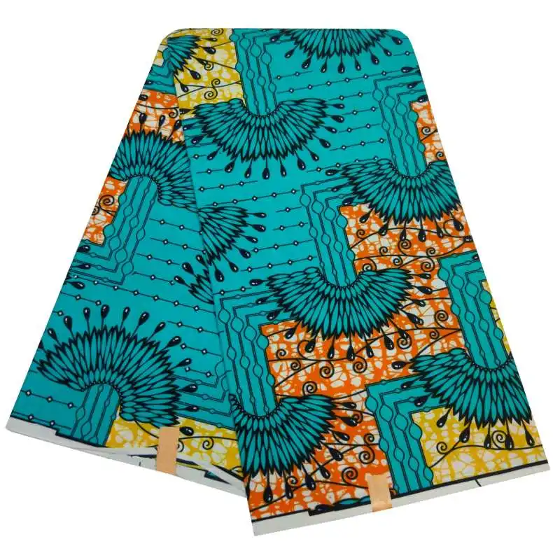 Полиэстер воск печатает ткань не хлопок Анкара мягкий воск высокого качества африканская ткань для женщин платье - Цвет: as picture