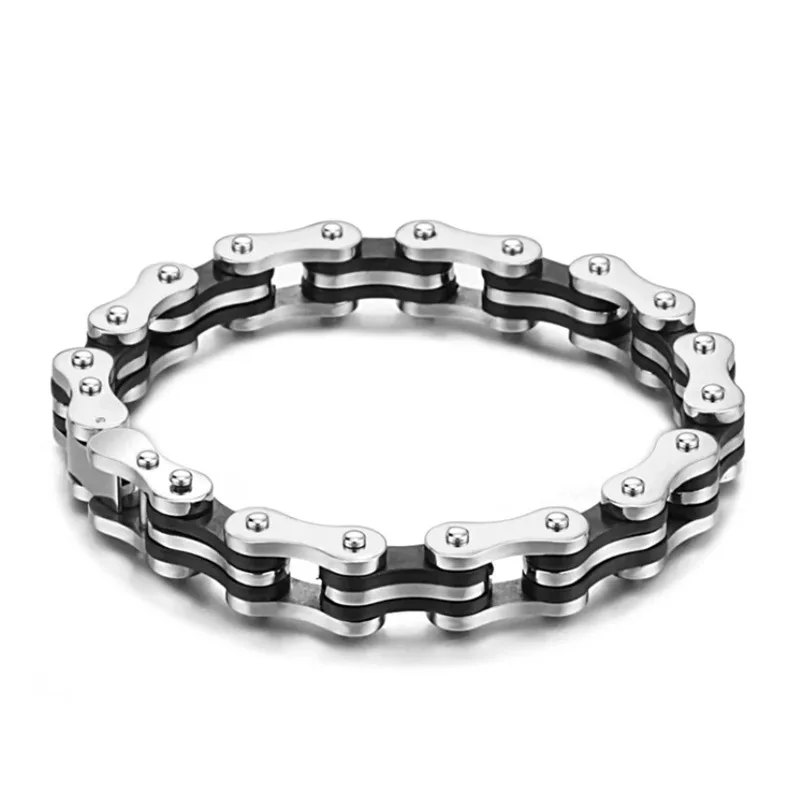 New Design Punk Stainless steel Bracelet For Man Motorcycle Bike Bicycle Chain Jewelry Bangle Popular style Friendship Gift
