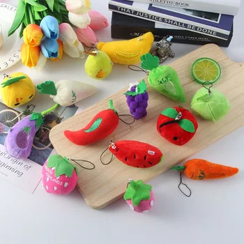 

Cute Fruits Vegetables Plush Toys Children Stuffed Plush Toys Women Girls Bag Pendants Toys