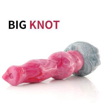 YOCY Huge Knot Dildo Wolf Dog Penis Realistic Animal Cock Sexy Toys Silicone Intimate Anal Butt Plug Masturbator With Sucker 4