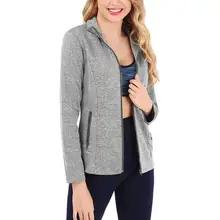 Женские однотонные спортивные куртки с длинным рукавом на молнии для бега с карманами для занятий спортом на открытом воздухе узкий свитшот для женщин уличная одежда