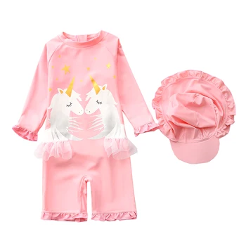 

2020 Summer Baby Girls Swimwear One Piece Children Swimsuits Unicorn Kids Swimming Suits Bathing Suits Beachwear 1- 6 Years