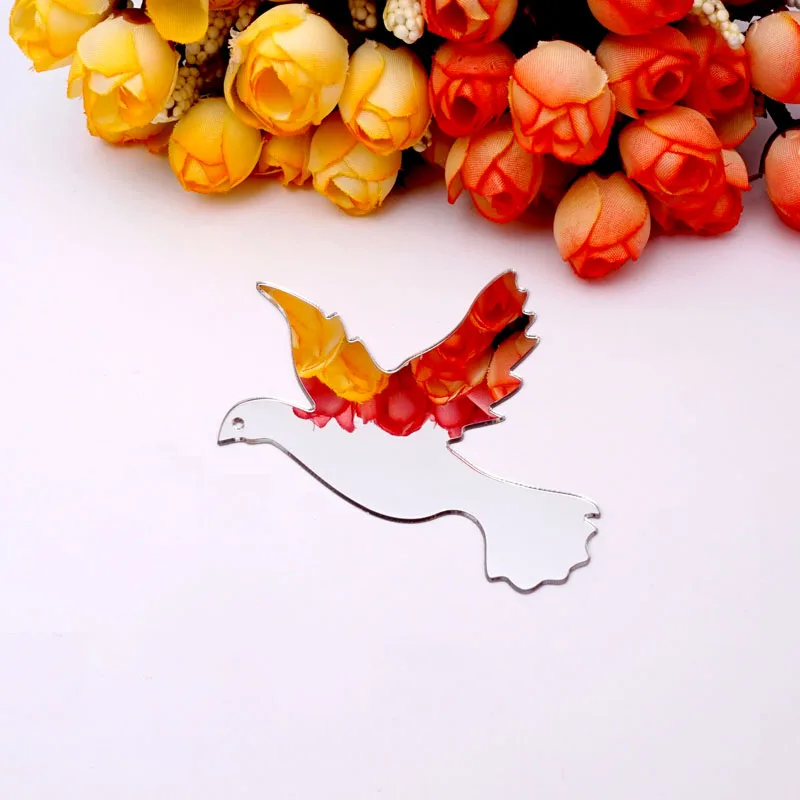 DIY 비둘기 모양 아크릴 거울 스티커, 집 이동 파티 장식, 어린이 방 장식, 이벤트 손님용 작은 선물, 30 개, 5cm