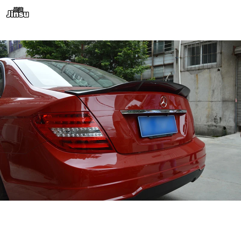 Rennther Стиль углеродного волокна задний спойлер багажника для Benz C class c180k c200 c250 c350 Седан 4 двери 2007-2013 W204 R Стайлинг