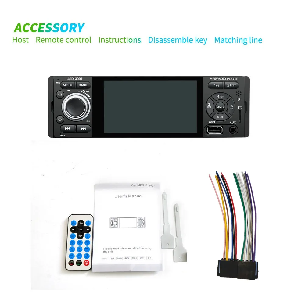 LTBFM Автомагнитола 1din jsd-3001 Авто 4 дюйма Сенсорный экран Аудио Зеркало Ссылка стерео Bluetooth зеркало заднего вида Камера usb